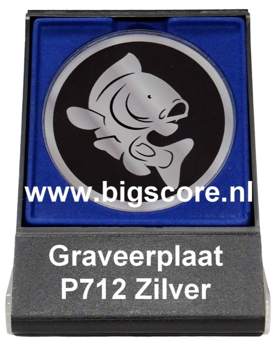 Vis Acryl in medailledoosje Blauw-Zwart G/Z/B